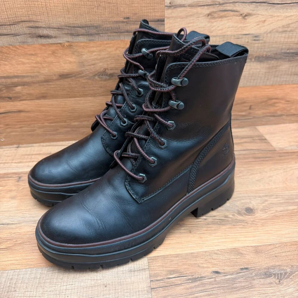 Timberland Earthkeepers Womens Size 10 Black Leather Lug Sole Combat Boots